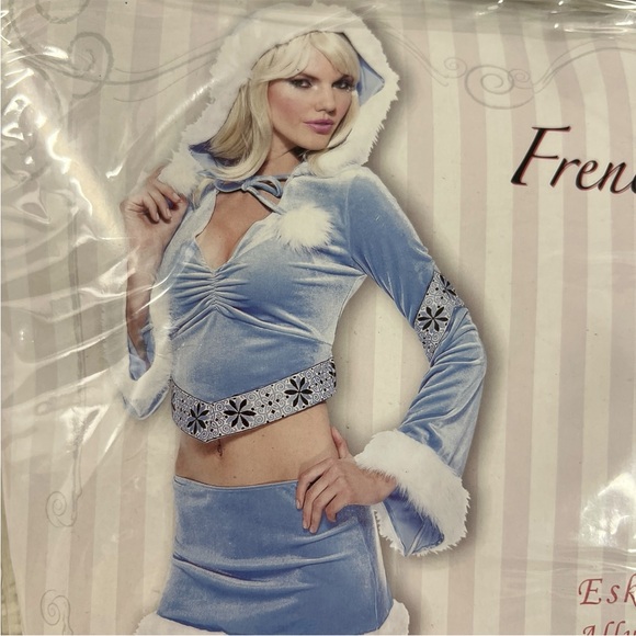 French Kiss Blue sexy Eskimo Costume NEW M 8-10 S 4-6 Halloween - Picture 9 of 13